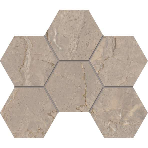Мозаика Estima Bernini Beige BR02 Hexagon Полированный 25x28,5 67341, цвет бежевый, поверхность полированная, шестиугольник, 250x285