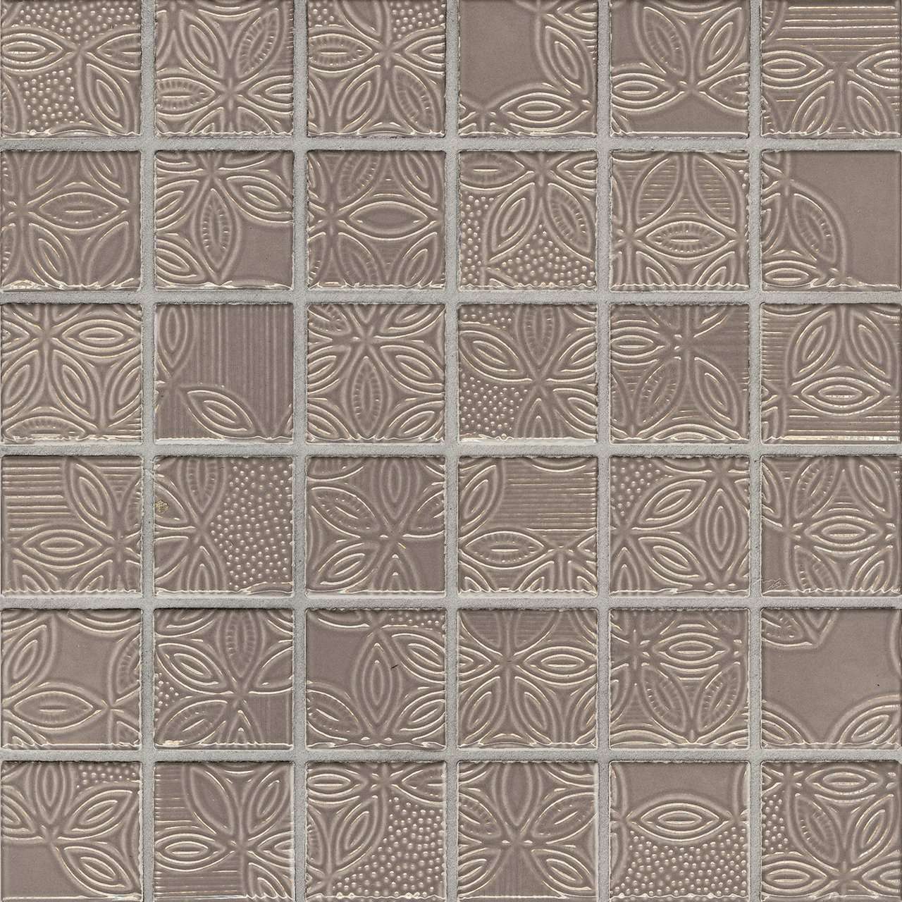 Мозаика Jasba Floris Grau Intensiv 46151H, цвет серый, поверхность глянцевая, квадрат, 297x297