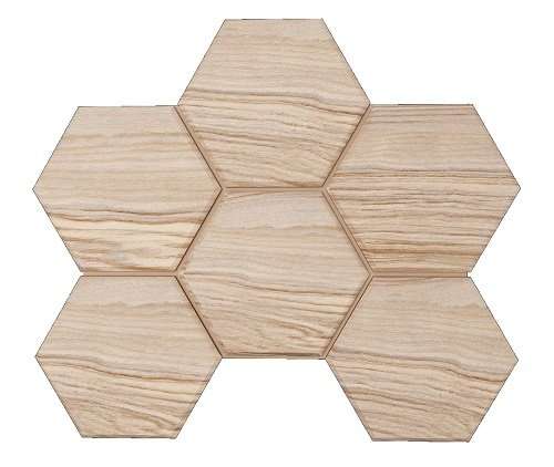 Мозаика Ametis By Estima Selection Pine SI03 Hexagon Неполированный 25x28,5x10 39023, цвет бежевый, поверхность матовая, шестиугольник, 250x285