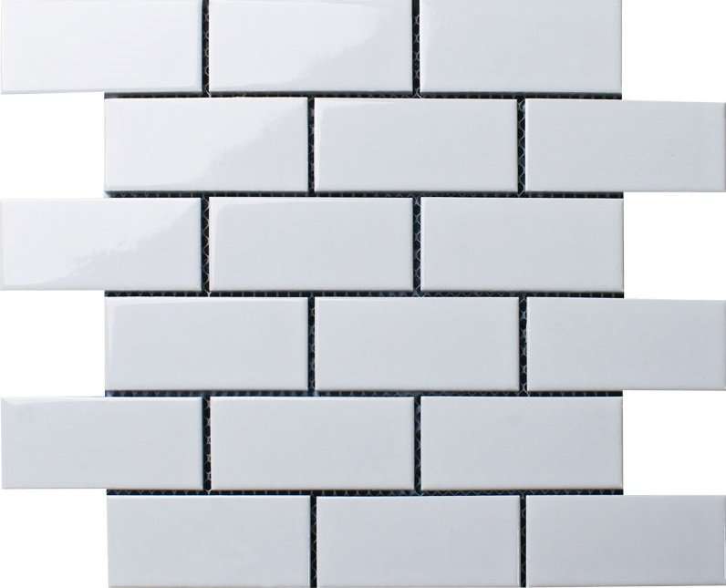 Мозаика Starmosaic Homework Brick White Glossy A1001G, цвет белый, поверхность глянцевая, кабанчик, 291x295