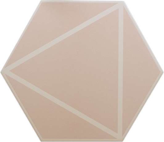 Керамогранит DNA Fancy Lines Pink 127022, цвет розовый, поверхность матовая, шестиугольник, 200x230