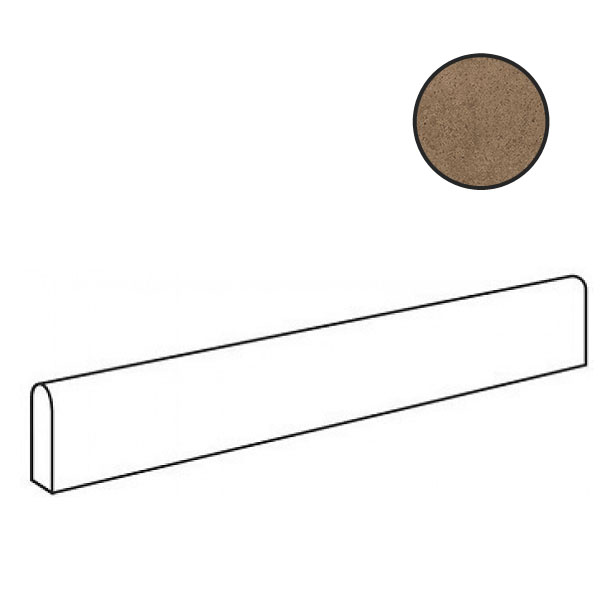 Бордюры Cerdomus Concrete Art Caramel Battiscopa Matt 97580, цвет коричневый, поверхность матовая, прямоугольник, 48x1200