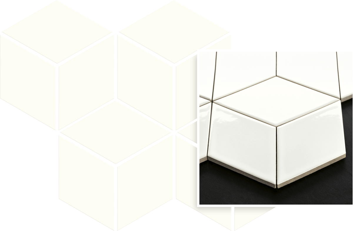 Мозаика Paradyz Uniwersalna Mozaika Prasowana Bianco Romb Hexagon, цвет белый, поверхность матовая, прямоугольник, 204x238