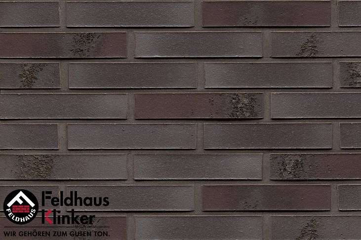 Клинкер Feldhaus Klinker Carbona Geo Ferrum R565DF14, цвет серый, поверхность матовая, под кирпич, 52x240