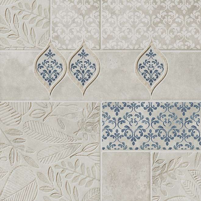 Декоративные элементы Kerama Marazzi Декор 1 Сиена VT\A327\SG1544N, цвет серый, поверхность матовая, квадрат, 200x200