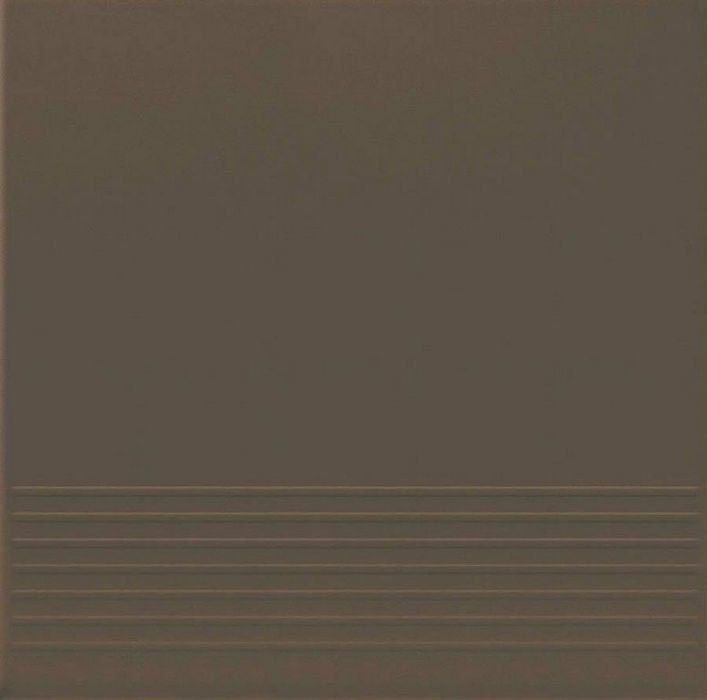 Ступени Opoczno Simple Brown Stopnica Prosta, цвет коричневый, поверхность матовая, квадрат, 300x300