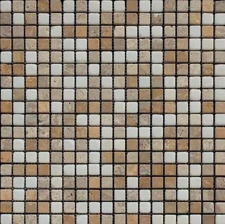 Мозаика Natural Mosaic Mix MT-02-15T (MT-07), цвет коричневый, поверхность матовая, квадрат, 305x305