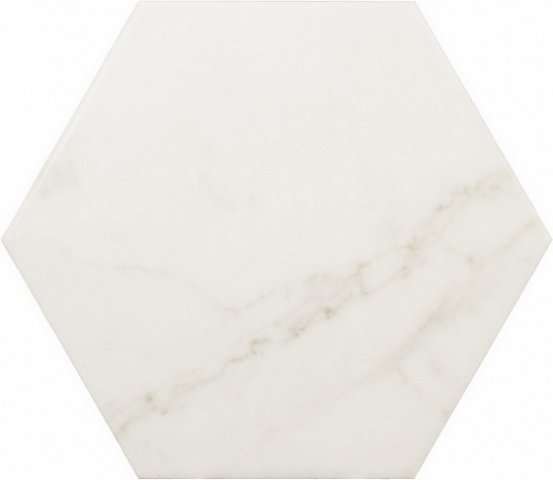 Керамогранит Equipe Carrara Hexagon 23101, цвет белый, поверхность матовая, шестиугольник, 175x200