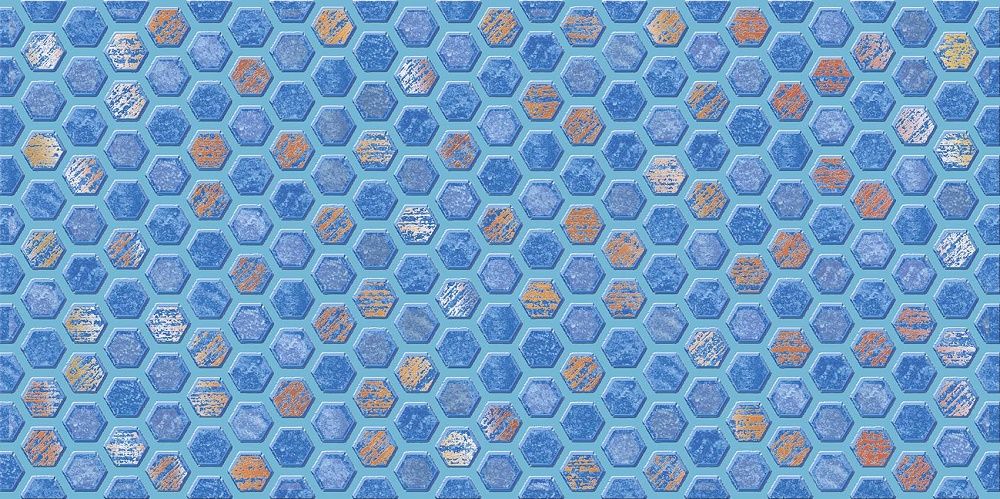 Декоративные элементы Axima Анкона Декор D1 Синий, цвет синий, поверхность глянцевая, прямоугольник, 300x600