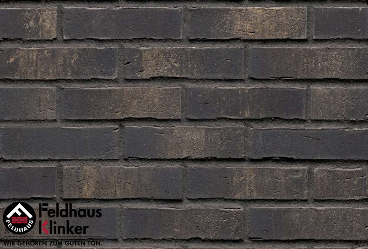 Клинкер Feldhaus Klinker Vascu Vulcano Sola R738NF11, цвет коричневый чёрный, поверхность матовая, под кирпич, 71x240