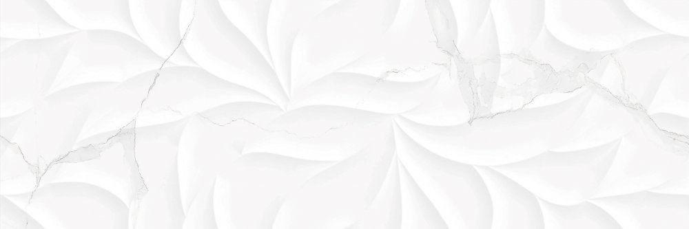 Керамическая плитка Kerasol Agoda Leaves Blanco Rectificado, цвет белый, поверхность сатинированная, прямоугольник, 300x900