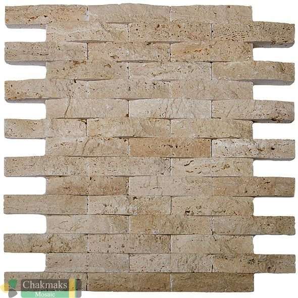 Мозаика Chakmaks 3D fusion stone Ancient Wall CL, цвет бежевый, поверхность структурированная 3d (объёмная), прямоугольник, 241x300