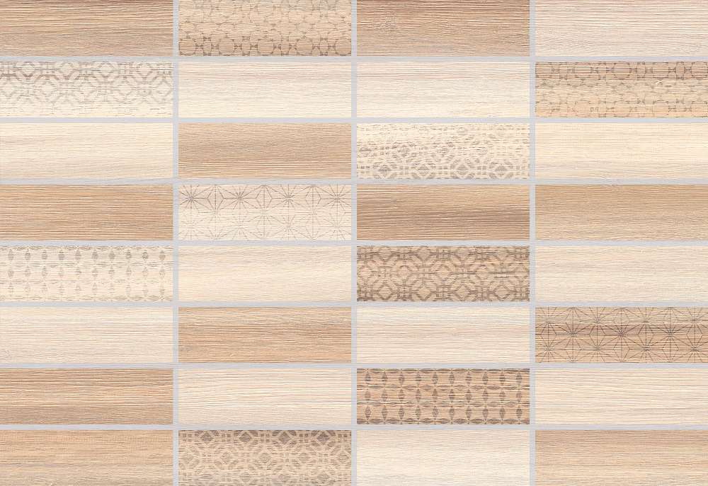 Декоративные элементы Керамин Нидвуд 3 Декор Бежевый Микс, цвет бежевый, поверхность матовая, прямоугольник, 275x400