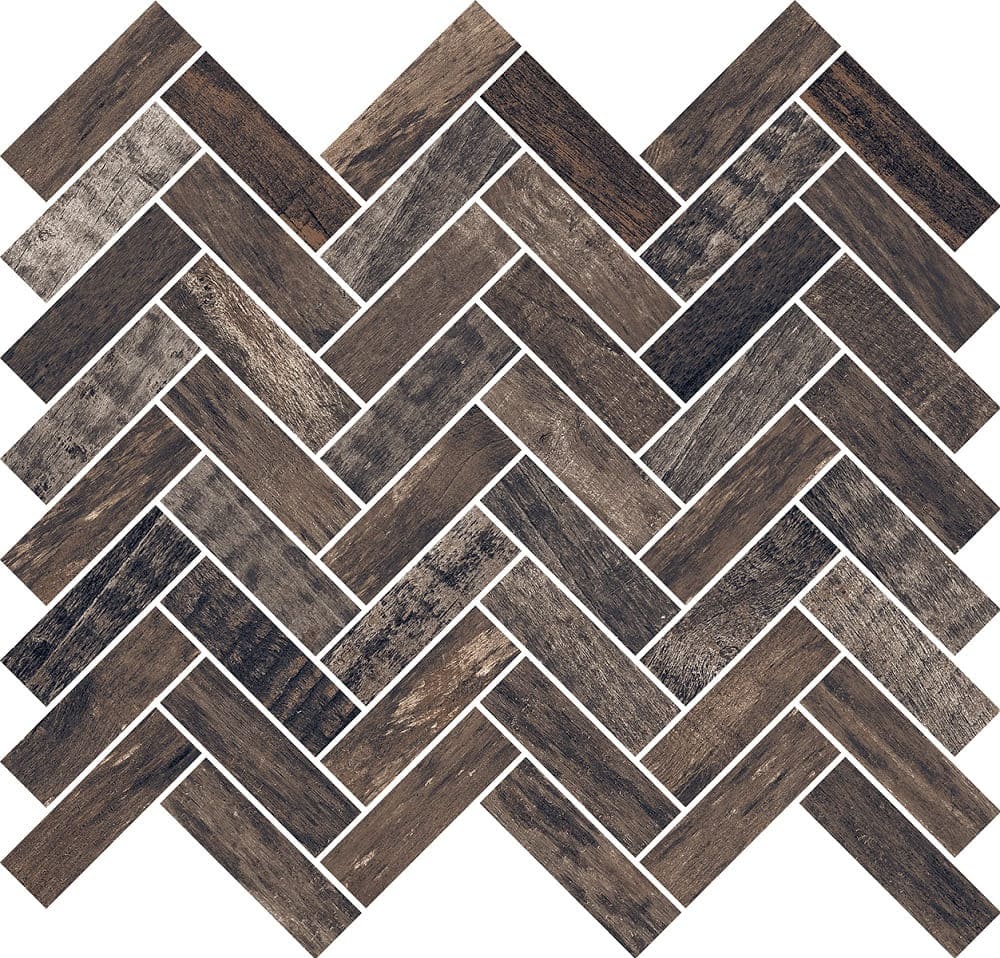 Мозаика RHS Rondine Inwood Black Mosaico Spina J87199, цвет чёрный, поверхность матовая, квадрат, 285x320