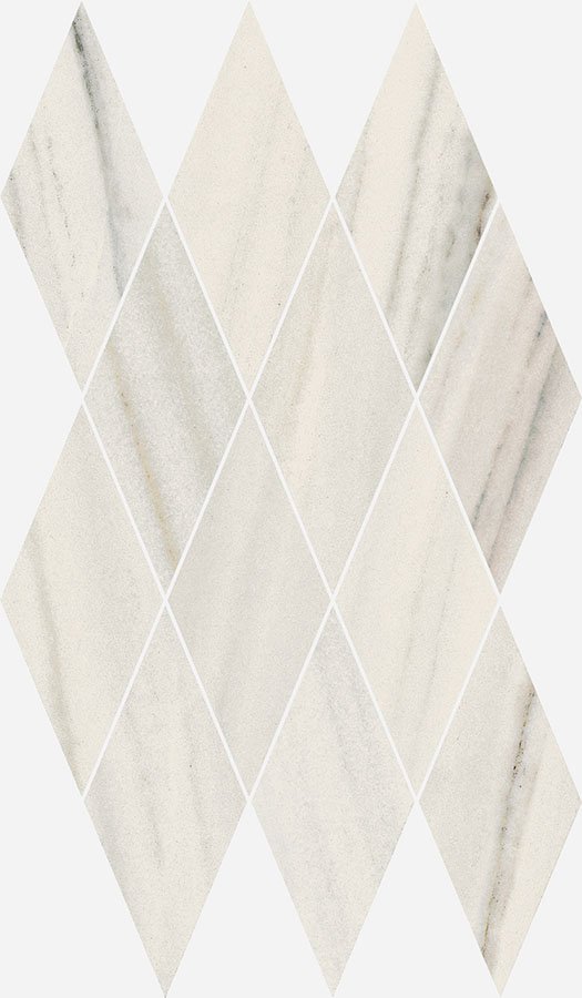 Мозаика Italon Charme Extra Lasa Mosaico Diamond 620110000076, цвет белый, поверхность полированная, прямоугольник, 280x480