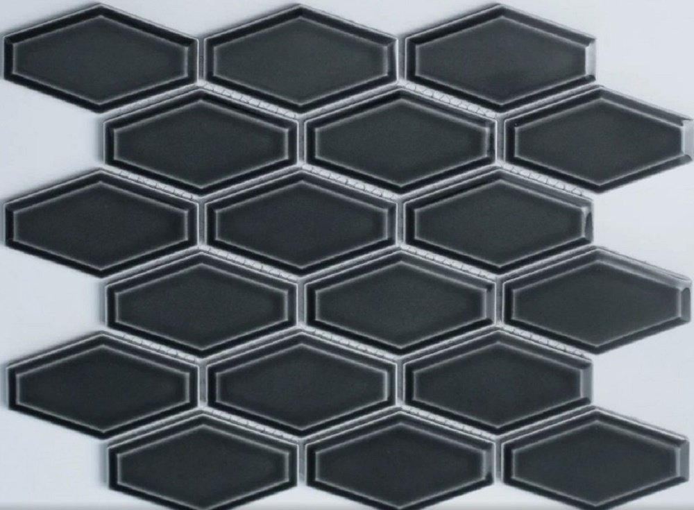 Мозаика NS Mosaic Rustic R-316, цвет чёрный, поверхность глянцевая, прямоугольник, 268x294