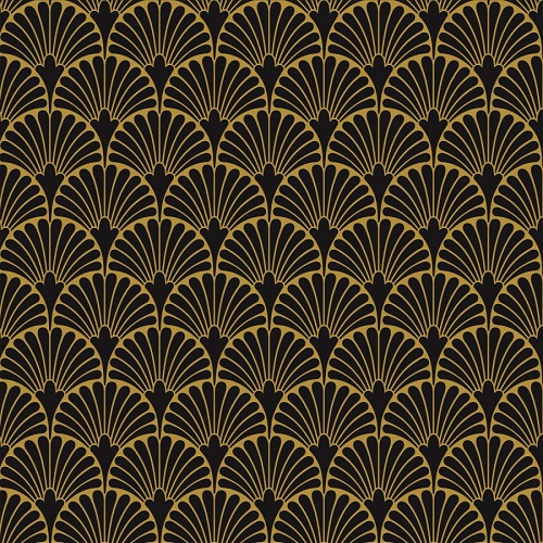 Керамогранит Aparici Art-Deco Black Manhattan Natural, цвет чёрный тёмный золотой, поверхность матовая, квадрат, 300x300