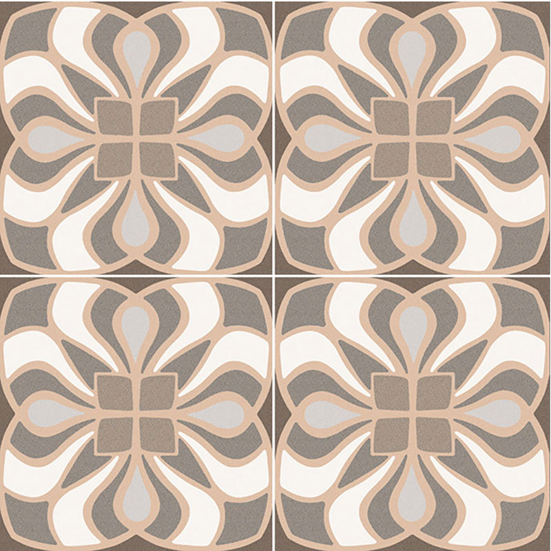 Керамическая плитка Dual Gres Terra Epoque Vison, цвет белый серый коричневый, поверхность матовая, квадрат, 450x450