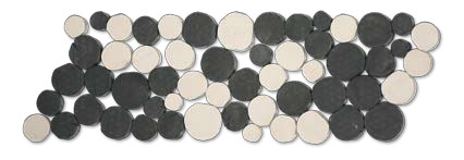 Бордюры Ker-av Tronchetto Reno FS KER-TN254, цвет чёрно-белый, поверхность глянцевая, прямоугольник, 100x300