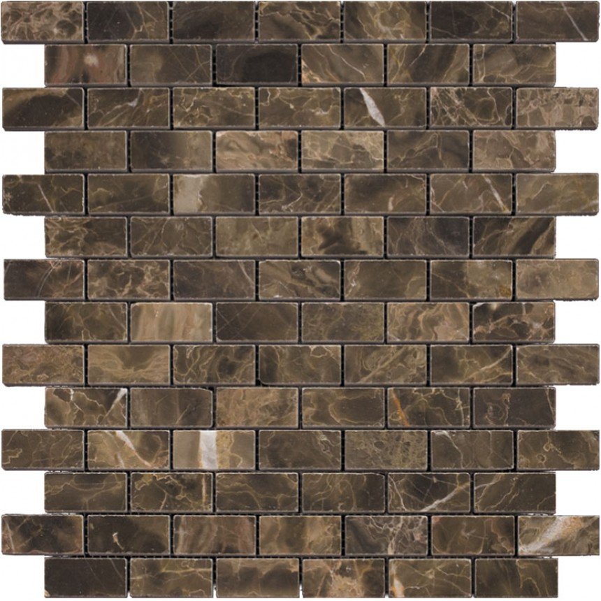 Мозаика Natural Mosaic London (20X42) M052-EP, цвет коричневый, поверхность полированная, под кирпич, 305x305