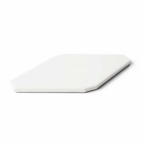 Керамическая плитка Petracers Bianco Rombo Liscio, цвет белый, поверхность глянцевая, ромб, 100x200