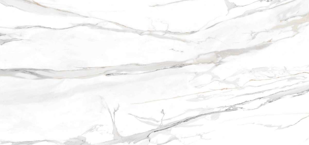 Широкоформатный керамогранит TAU Emporio Calacatta Nat., цвет белый, поверхность натуральная, прямоугольник, 1200x2800