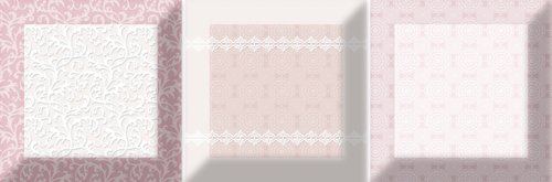 Декоративные элементы Estile Decor Ayame B3, цвет розовый, поверхность матовая, прямоугольник, 150x450