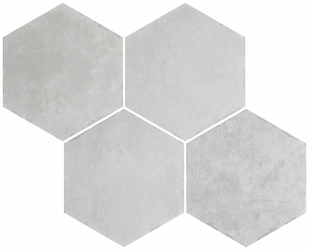Керамогранит Durstone Six Saona Lava, цвет серый, поверхность матовая, шестиугольник, 230x270
