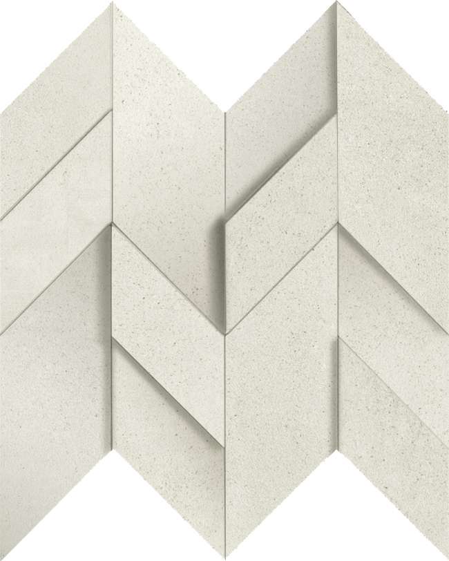 Мозаика Terratinta Kos Vit TTKO01MF3DN, цвет белый, поверхность структурированная 3d (объёмная), квадрат, 300x300