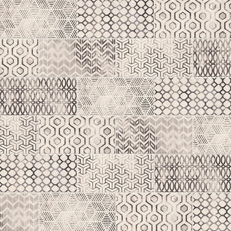 Декоративные элементы Mainzu Ravena Decor Fabio Blanco, цвет чёрно-белый, поверхность матовая, кабанчик, 100x200
