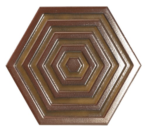Керамическая плитка Bestile Orion Hexa Pink, цвет коричневый золотой, поверхность глянцевая, шестиугольник, 198x228