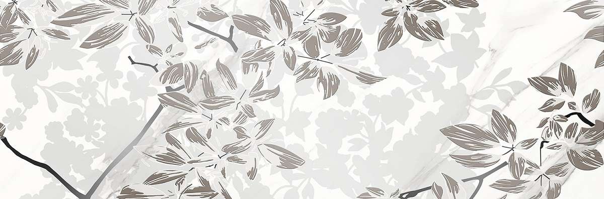Декоративные элементы Eurotile Amina Decor 677B, цвет белый серый, поверхность глянцевая, прямоугольник, 300x900