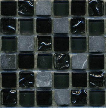 Мозаика Bars Crystal Mosaic Смеси с натуральными камнями HT 500-1 (15x15 mm), цвет серый, поверхность глянцевая, квадрат, 300x300