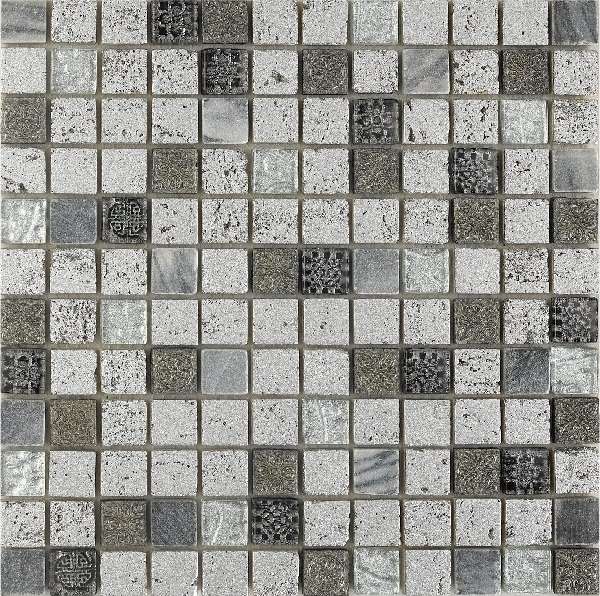 Мозаика Intermatex Imperium Silver, цвет серый, поверхность матовая, квадрат, 300x300