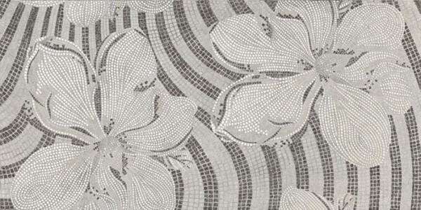 Декоративные элементы Brennero Gems Decor Flower Silver, цвет серый, поверхность лаппатированная, прямоугольник, 600x1200