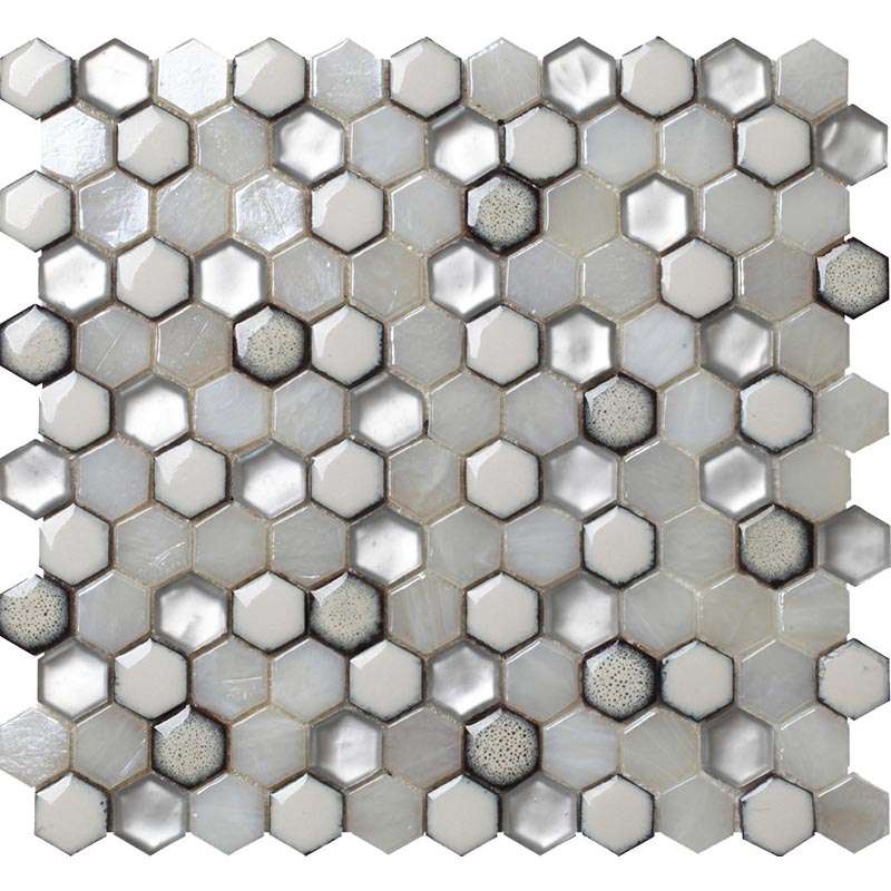 Мозаика Alma Mosaic Glamour AHX-03, цвет белый, поверхность глянцевая, прямоугольник, 274x292