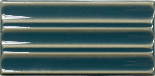 Керамическая плитка Wow Fayenza Belt Peacock Blue 127294, цвет синий, поверхность глянцевая 3d (объёмная), кабанчик, 62x125
