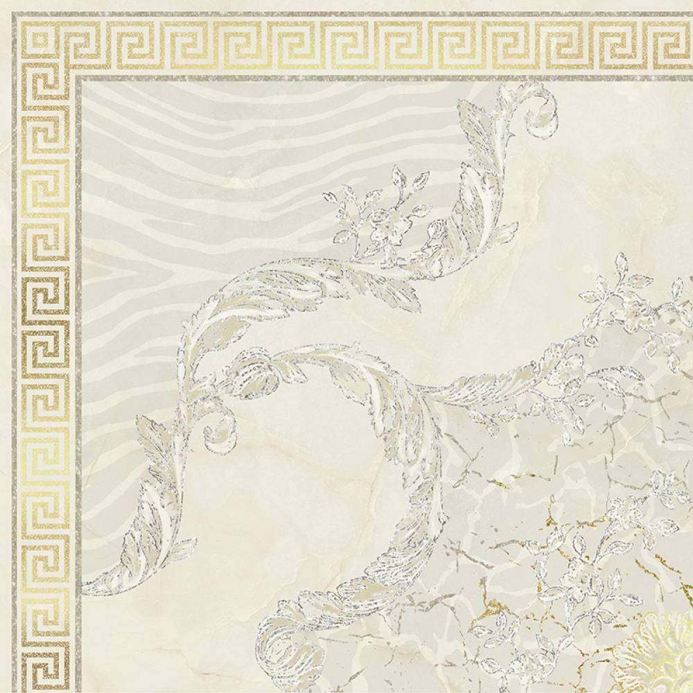 Декоративные элементы Verde 1999 Alabastro Dec.Oro Angolo, цвет слоновая кость, поверхность полированная, квадрат, 595x595