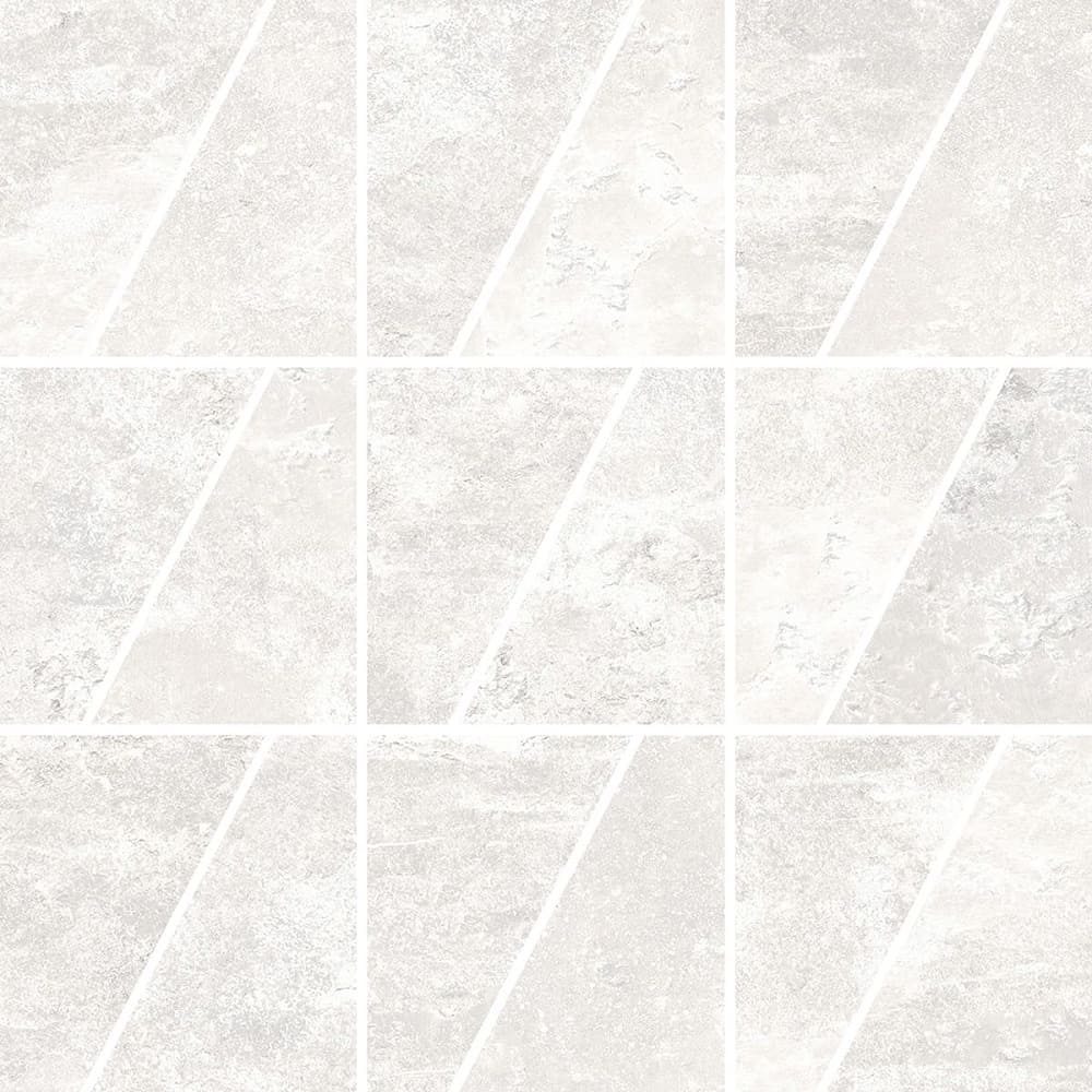 Мозаика RHS Rondine Ardesie White Mosaico Trapezio J87180, цвет белый, поверхность матовая, квадрат, 300x300