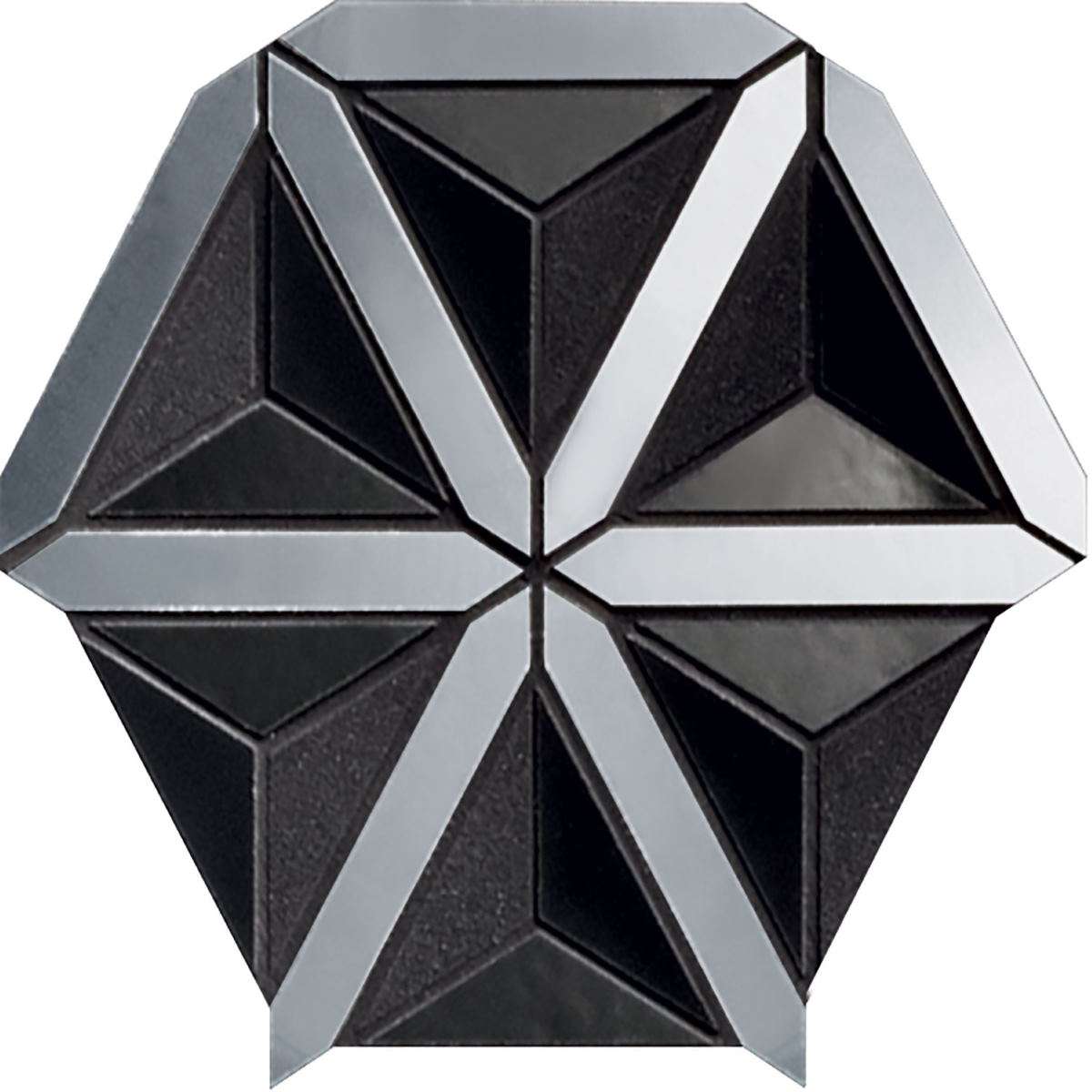 Мозаика Maciej Zien Lucid Black, цвет чёрный, поверхность матовая, прямоугольник, 186x205