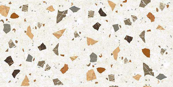 Керамогранит Orinda Terrazzo Satin, цвет белый разноцветный, поверхность сатинированная, прямоугольник, 600x1200
