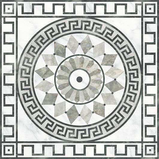 Декоративные элементы Europa Ceramica Calacatta Medusa Decor, цвет чёрно-белый, поверхность глянцевая, квадрат, 450x450