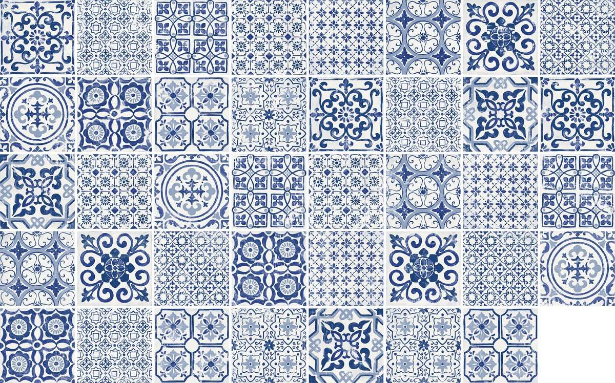 Декоративные элементы Sant Agostino Vita Mare Mix Mat CSAMAMXM20, цвет голубой, поверхность матовая, квадрат, 200x200