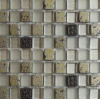 Мозаика Bars Crystal Mosaic Смеси с декорами HSO 992 (15x15mm), цвет разноцветный, поверхность глянцевая, квадрат, 300x300