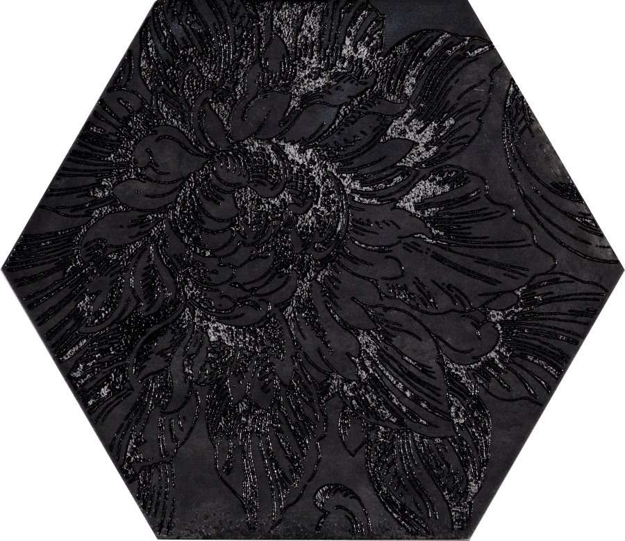 Декоративные элементы Cir Fuoritono Esagona Fuoridamasco Nero S/6 1073736, цвет чёрный, поверхность матовая, шестиугольник, 240x277