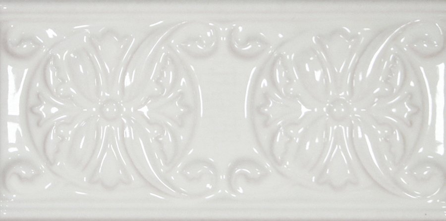 Бордюры Cobsa Plus Classic 10 White Zinc, цвет белый, поверхность глянцевая, прямоугольник, 75x150
