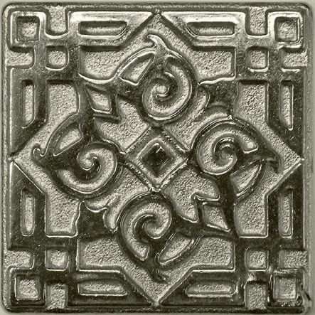 Вставки Kavarti Orient Nickel, цвет металлик, поверхность лаппатированная, квадрат, 75x75