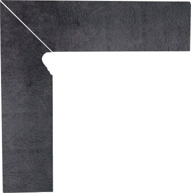 Бордюры Paradyz Bazalto Grafit Cokol 2 El.-Lewy, цвет чёрный, поверхность матовая, прямоугольник, 81x300
