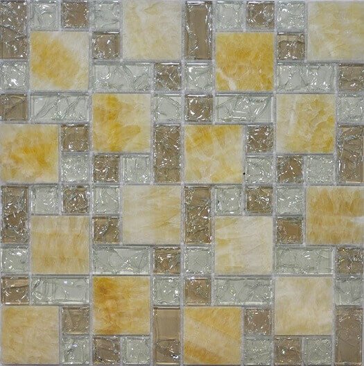 Мозаика Q-Stones QSG-081-FP/8, цвет разноцветный, поверхность глянцевая, квадрат, 298x298