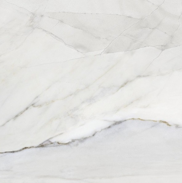 Керамогранит Piastrella Мрамор Белый, цвет белый серый, поверхность глазурованная, квадрат, 600x600